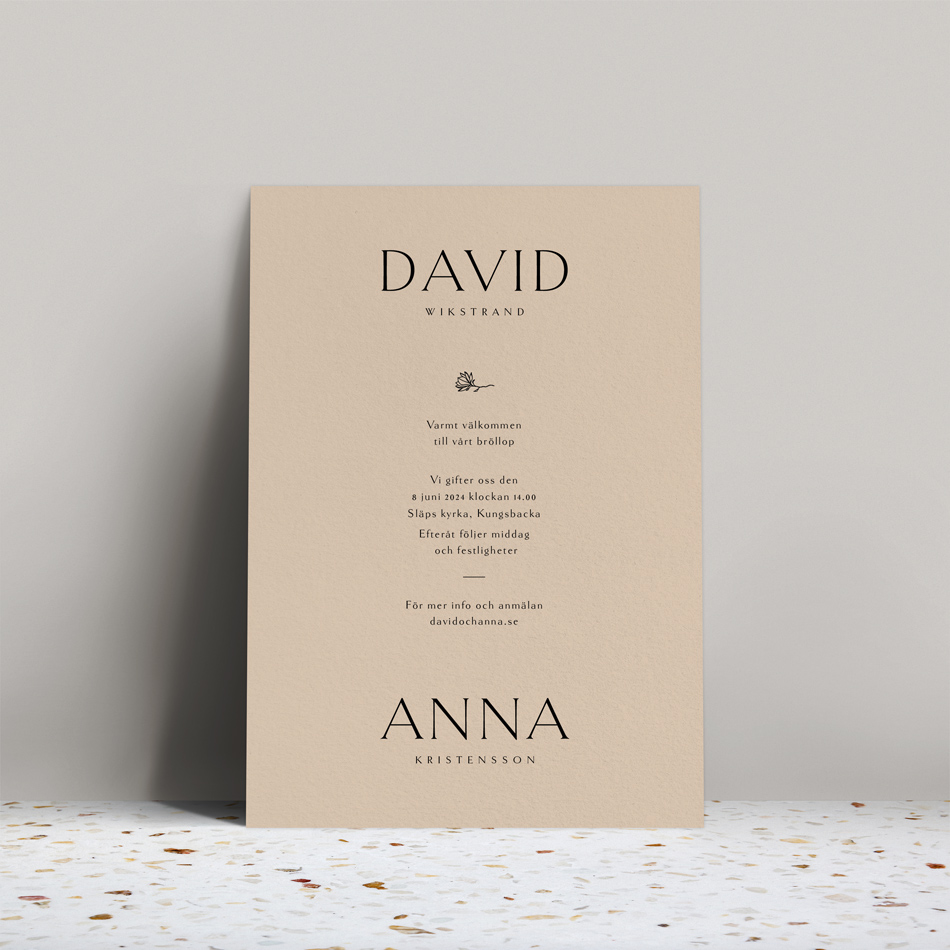 david - inbjudningskort - Bröllop